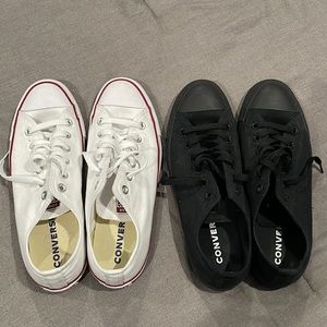 White Converse and Black Converse